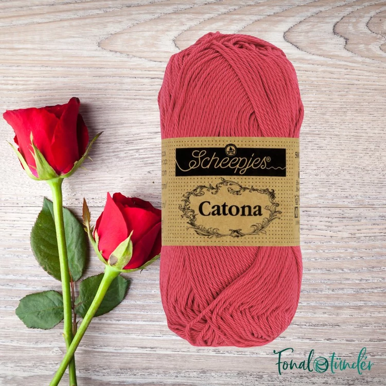 Scheepjes Catona 258 Rosewood - piros -pamut fonal  - cotton yarn