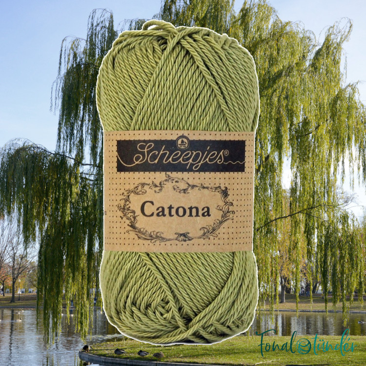 Scheepjes Catona 395 Willow - fűzfazöld pamut fonal Scheepjes Catona 395 Willow - fűzfazöld pamut fonal