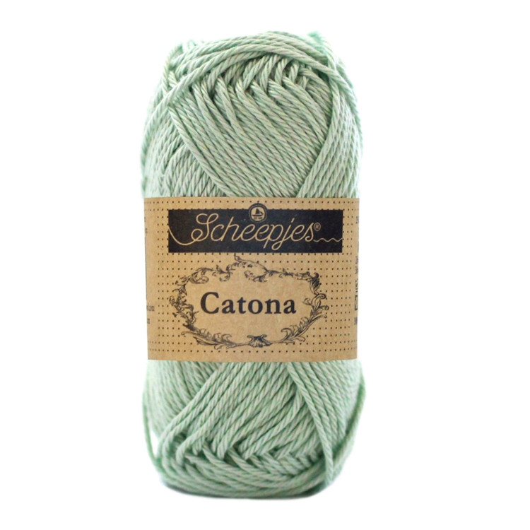 Scheepjes Catona 402 Silver Green - zöldes ezüstszürke pamut fonal Scheepjes Catona 402 Silver Green - zöldes ezüstszürke pamut fonal