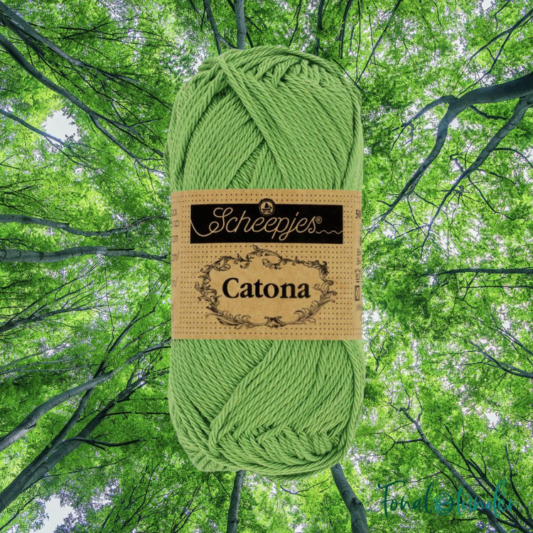 Scheepjes Catona 412 Forest Green - erdőzöld pamut fonal Scheepjes Catona 412 Forest Green - erdőzöld pamut fonal