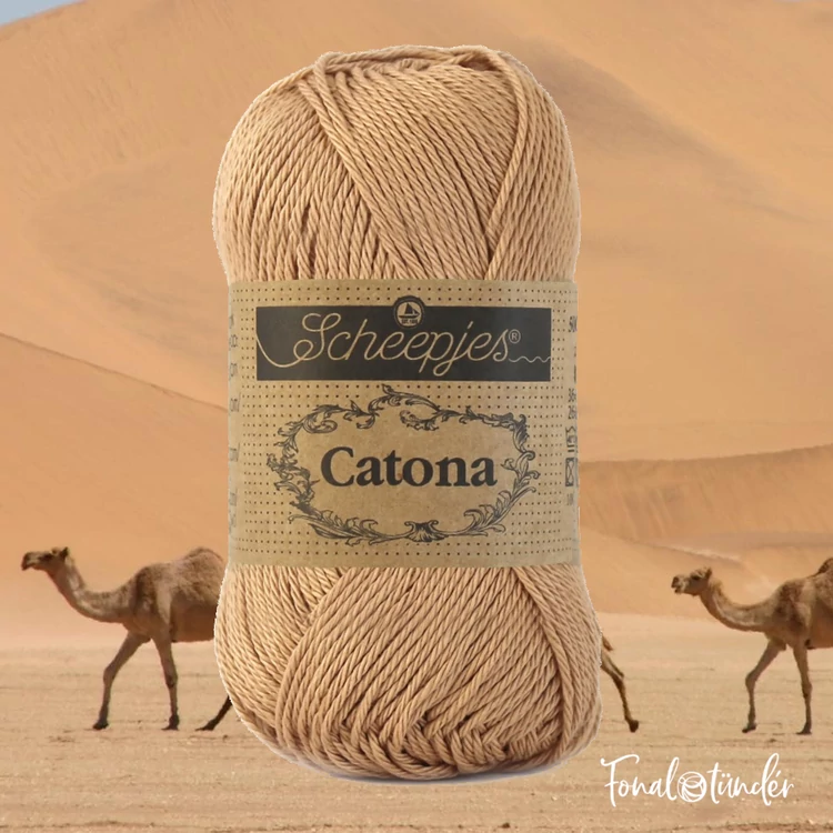 Scheepjes Catona 502 Camel - beige - bézs / drapp - pamut fonal  - cotton yarn