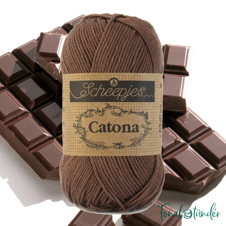 Scheepjes Catona 507 Chocolate - brown - barna - pamut fonal  - cotton yarn