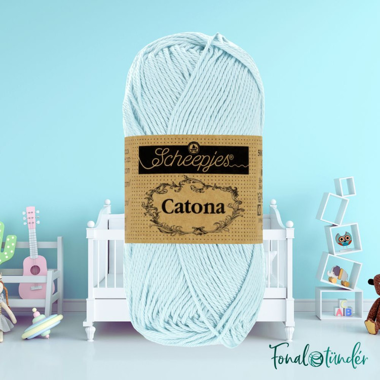 Scheepjes Catona 509 Baby Blue - pasztell kék pamut fonal Scheepjes Catona 509 Baby Blue - pasztell kék pamut fonal