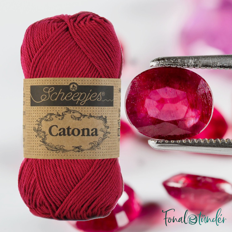 Scheepjes Catona 517 Ruby - rubinvörös pamut fonal