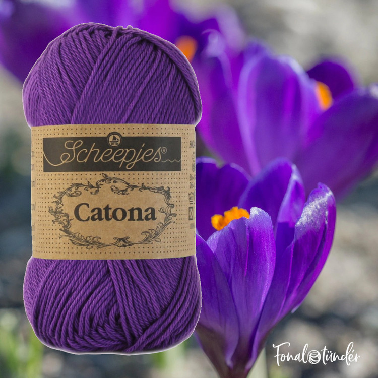 Scheepjes Catona 521 Deep Violet - mély lila színű pamut fonal Scheepjes Catona 521 Deep Violet - mély lila színű pamut fonal