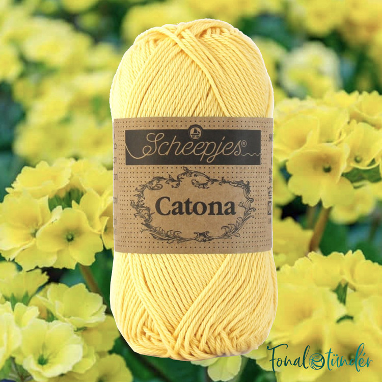 Scheepjes Catona 522 Primrose - világos sárga pamut fonal Scheepjes Catona 522 Primrose - világos sárga pamut fonal