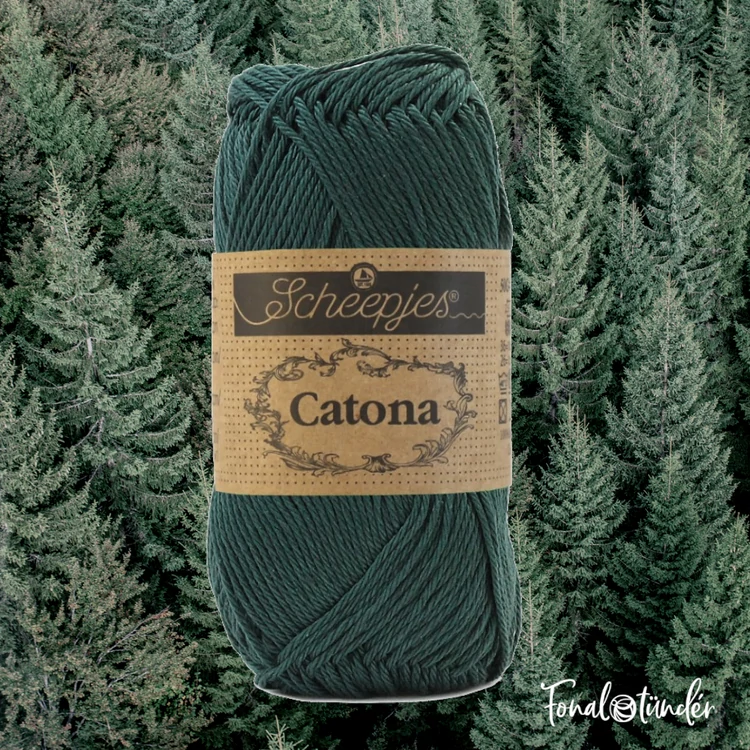 Scheepjes Catona 525 Fir - green - fenyőzöld - pamut fonal  - cotton yarn