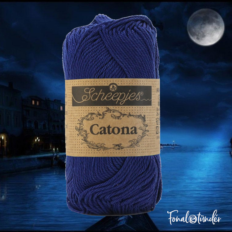 Scheepjes Catona 527 Midnight - sötétkék pamut fonal Scheepjes Catona 527 Midnight - sötétkék pamut fonal
