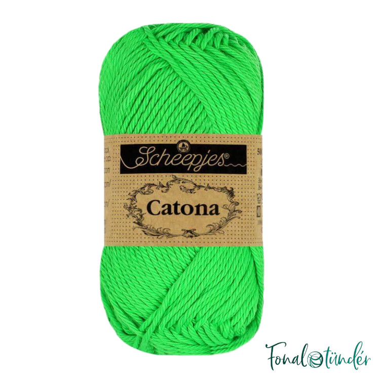 Scheepjes Catona 602 Neon Green - neonzöld pamut fonal Scheepjes Catona 602 Neon Green - neonzöld pamut fonal
