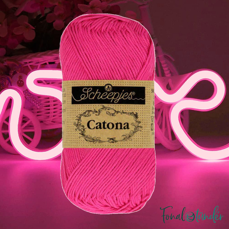 Scheepjes Catona 604 Neon Pink - neon rózsaszín pamut fonal Scheepjes Catona 604 Neon Pink - neon rózsaszín pamut fonal