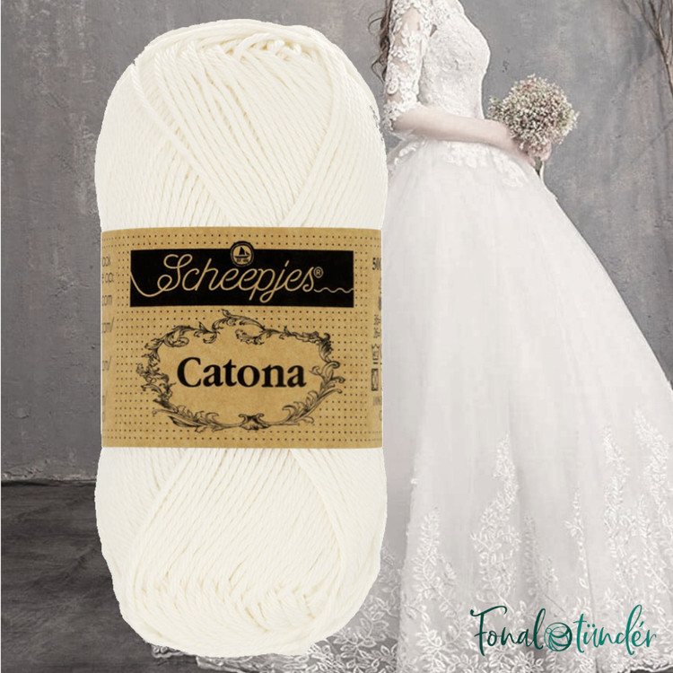 Scheepjes Catona 105 Bridal White - törtfehér pamut fonal - 50gramm Scheepjes Catona 105 Bridal White - törtfehér pamut fonal - 50gramm