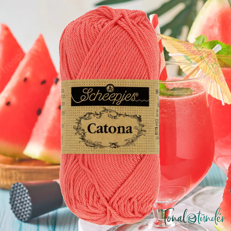 Scheepjes Catona 252 Watermelon - dinnyepiros pamut fonal - 50gramm Scheepjes Catona 252 Watermelon - dinnyepiros pamut fonal - 50gramm