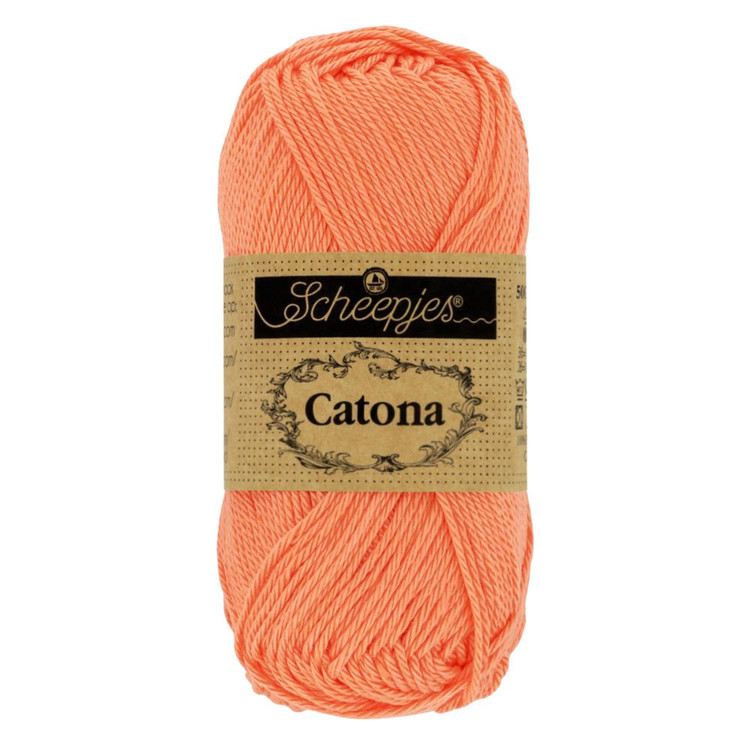 Scheepjes Catona 410 Rich Coral - korall színű pamut fonal - 50gramm