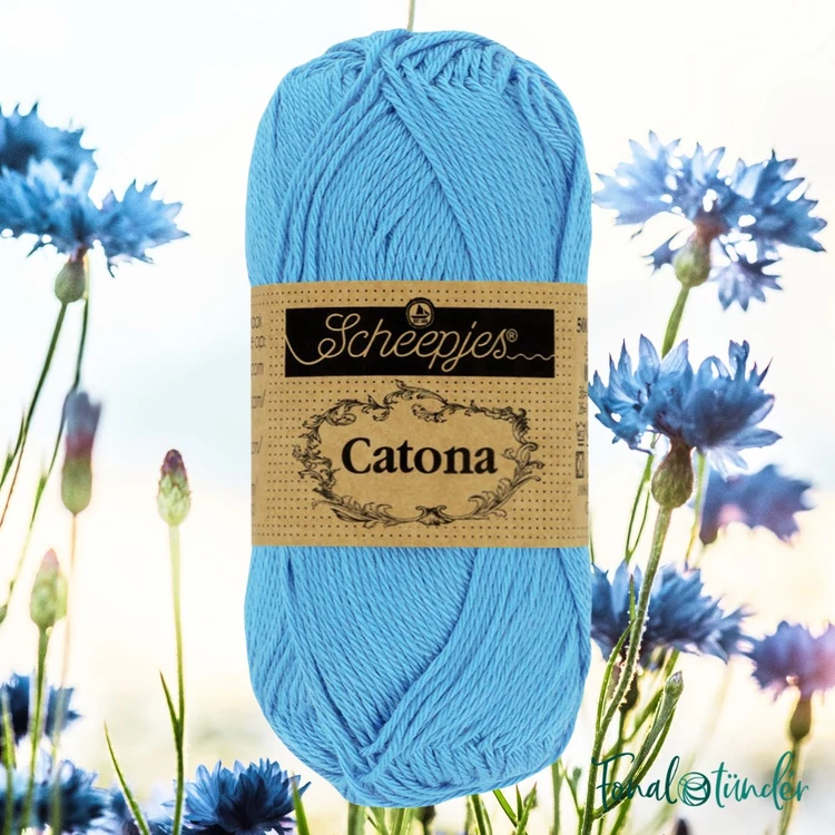 Scheepjes Catona 511 Cornflower - búzavirág kék - pamut fonal  - cotton yarn - 50gram - 02
