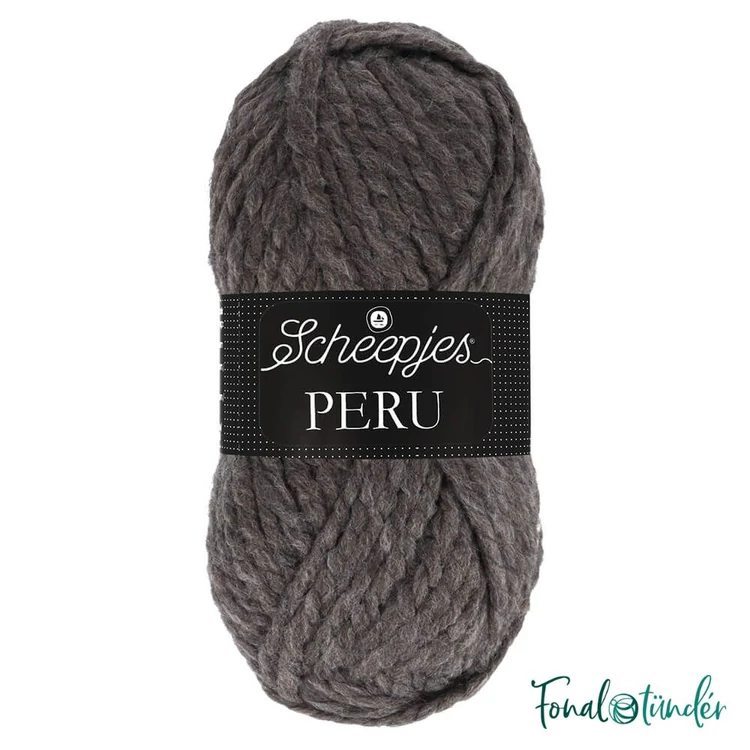 Scheepjes Peru 030 - szürkésbarna alpaca fonal - brown alpaca wool yarn blend