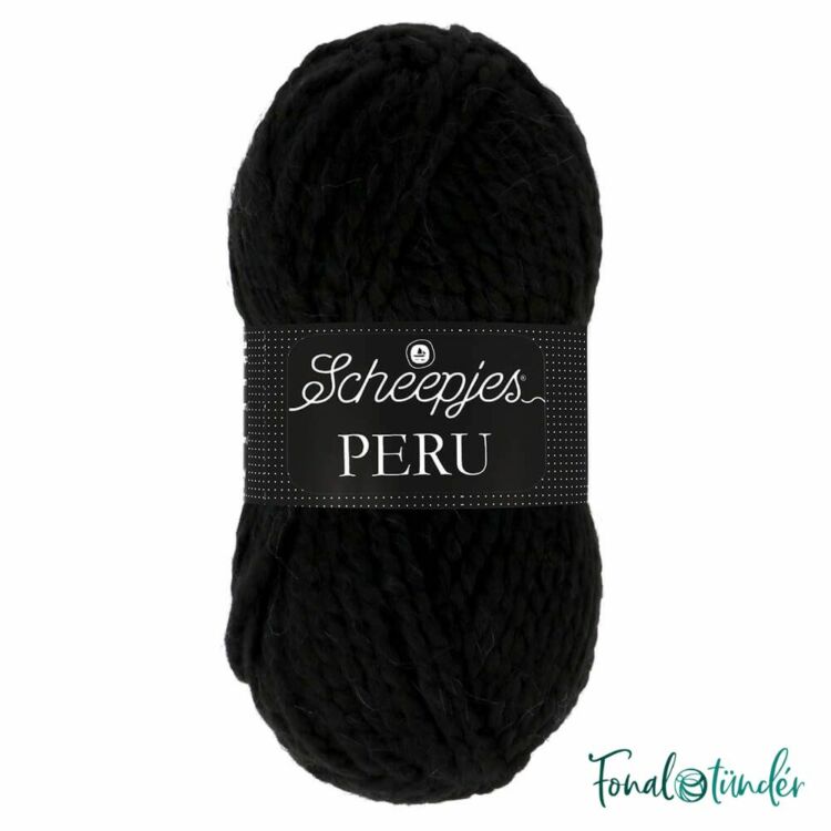 Scheepjes Peru 100 - fekete alpaca fonal - black alpaca wool yarn blend