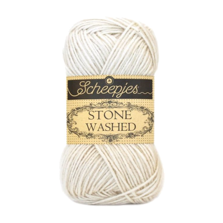 Scheepjes Stone Washed 801 Moon Stone - fehér pamut keverék fonal
