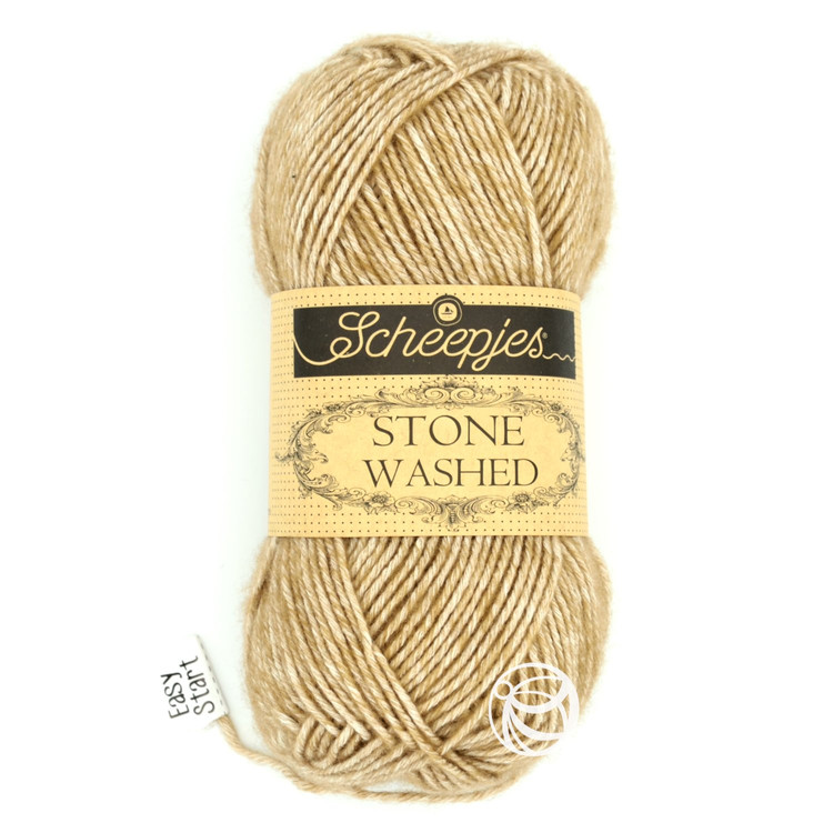 Scheepjes Stone Washed 804 Boulder Opal - barna pamut keverék fonal