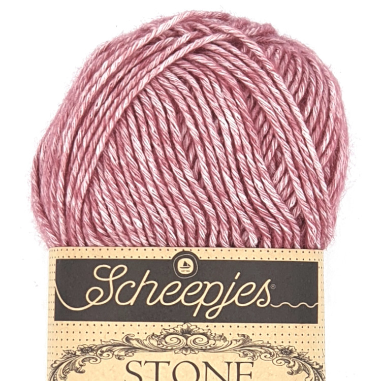 Scheepjes Stone Washed 808 Corundum Ruby - lilás-vörös pamut fonal