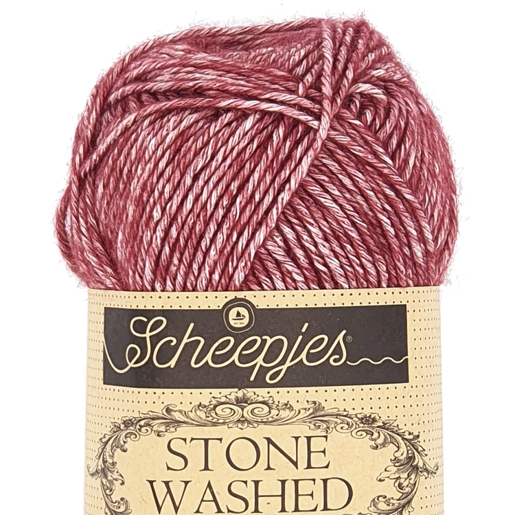 Scheepjes Stone Washed 810 Garnet - lila pamut fonal - purple cotton yarn