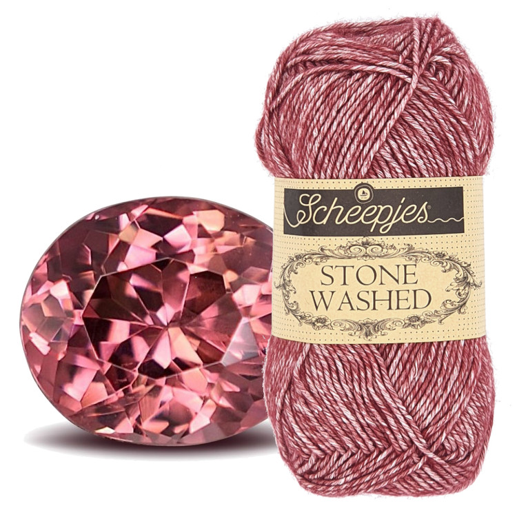 Scheepjes Stone Washed 810 Garnet - lila pamut keverék fonal Scheepjes Stone Washed 810 Garnet - lila pamut keverék fonal