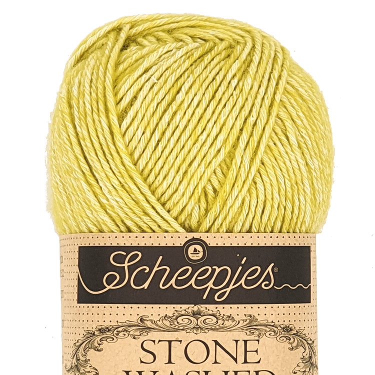 Scheepjes Stone Washed 812 Lemon Quartz - sárgászöld fonal