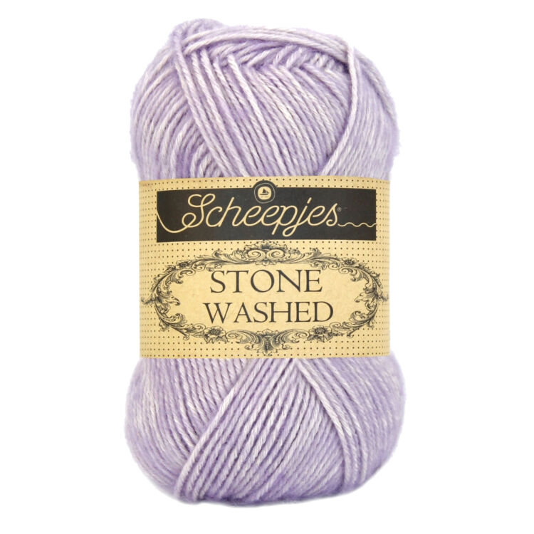 Scheepjes Stone Washed 818 Lilac Quartz - lila pamut fonal - purple cotton yarn