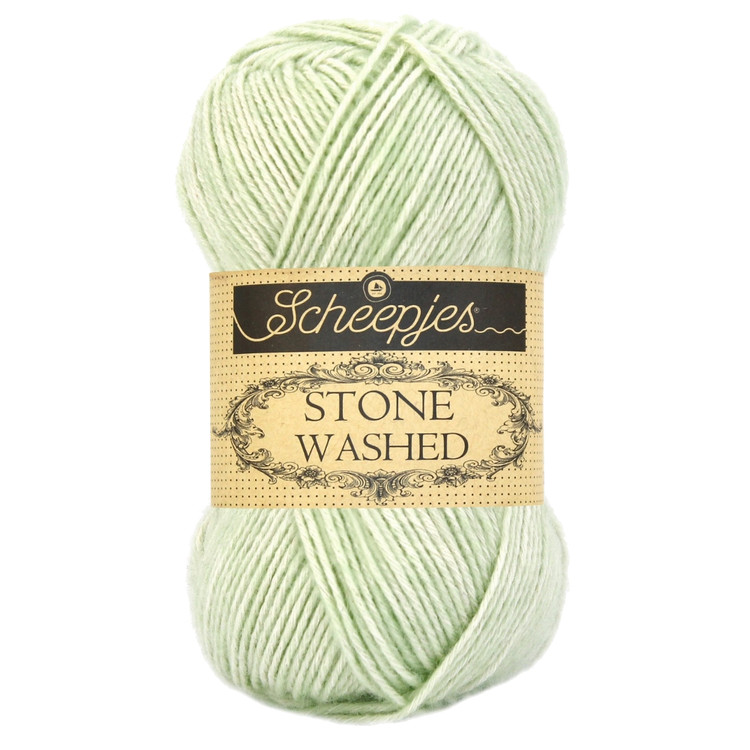 Scheepjes Stone Washed 819 New Jade - világos zöld pamut keverék fonal