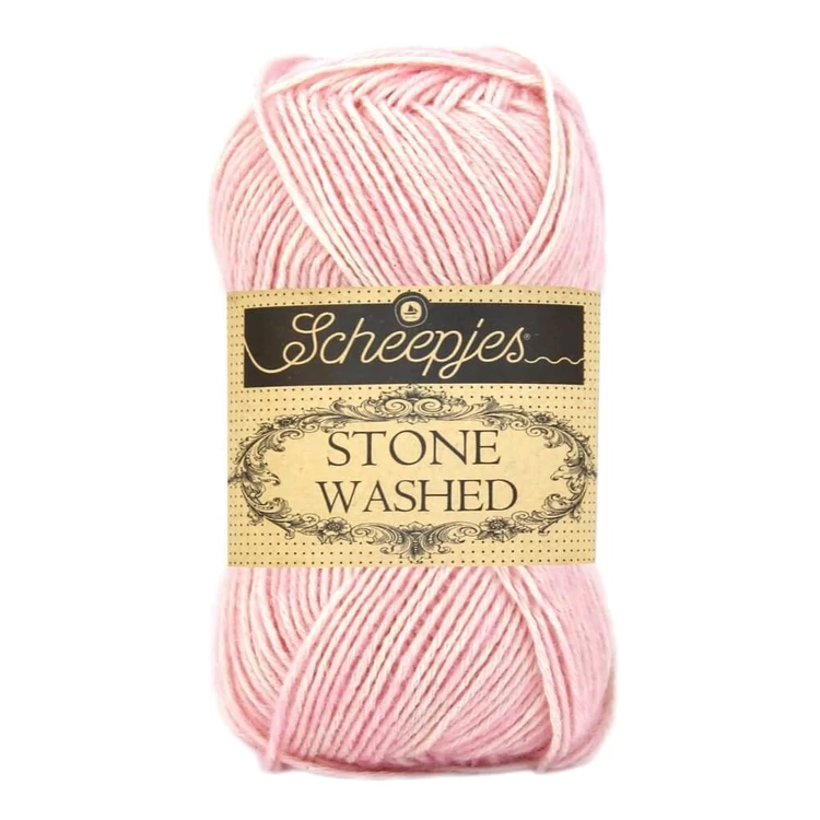 Scheepjes Stone Washed 820 Rose Quartz - rózsaszín pamut fonal - light-pink cotton yarn