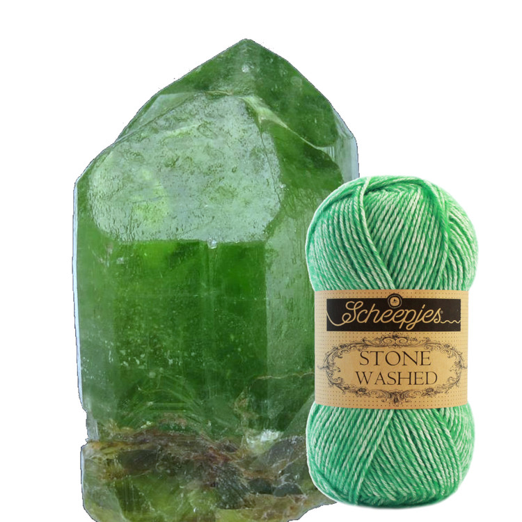 Scheepjes Stone Washed 826 Forsterite - élénk zöld pamut keverék fonal Scheepjes Stone Washed 826 Forsterite - élénk zöld pamut keverék fonal