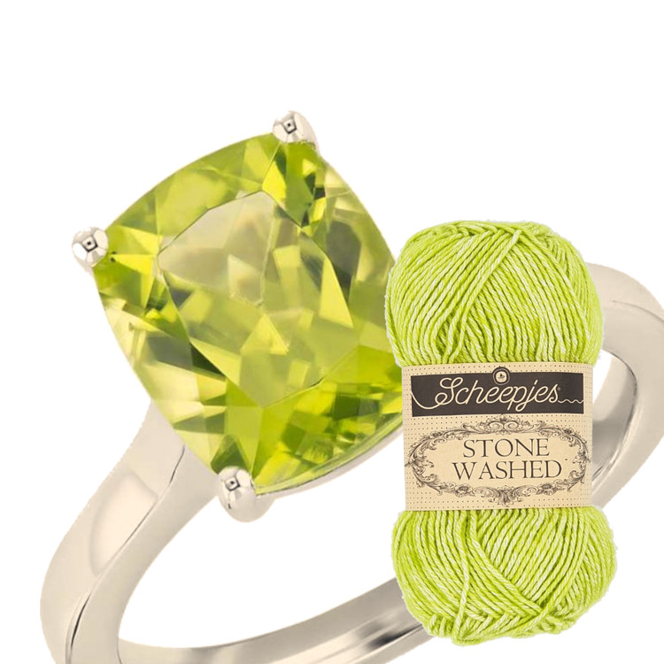 Scheepjes Stone Washed 827 Peridot - sárgás-zöld pamut keverék fonal Scheepjes Stone Washed 827 Peridot - sárgás-zöld pamut keverék fonal