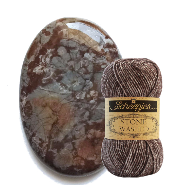Scheepjes Stone Washed 829 Obsidian - barna pamut keverék fonal Scheepjes Stone Washed 829 Obsidian - barna pamut keverék fonal