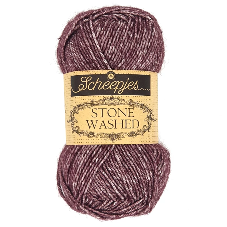 Scheepjes Stone Washed 830 Lepidolite - lila pamut fonal - purple cotton yarn