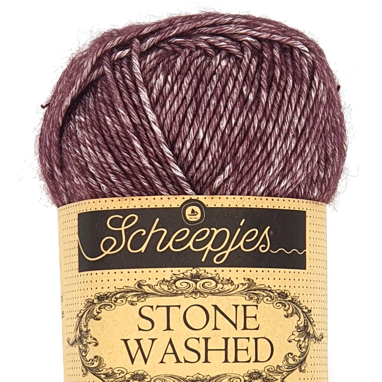 Scheepjes Stone Washed 830 Lepidolite - lila pamut fonal - purple cotton yarn