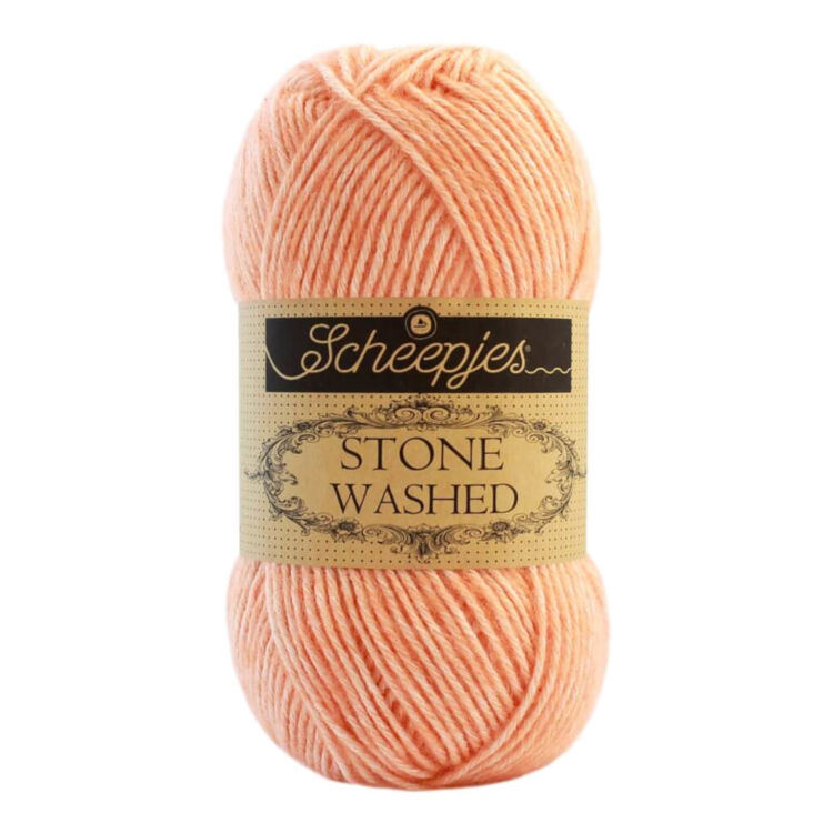 Scheepjes Stone Washed 834 Morganite - barack rózsaszín pamut fonal - peach-pink cotton yarn