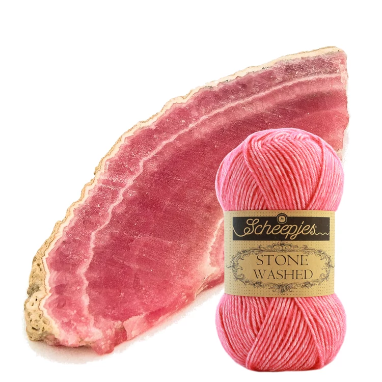 Scheepjes Stone Washed 820 Rhodochrosite - rózsaszín pamut fonal - pink cotton yarn