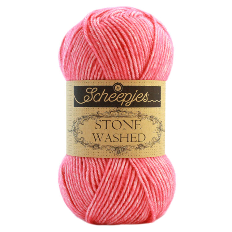 Scheepjes Stone Washed 820 Rhodochrosite - rózsaszín pamut fonal - pink cotton yarn