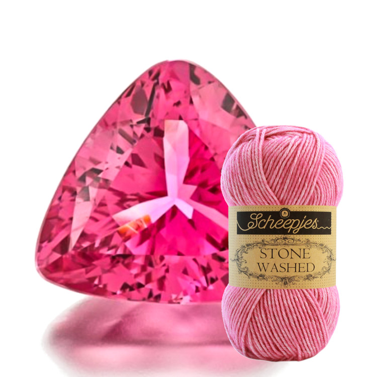 Scheepjes Stone Washed 836 Tourmaline - rózsaszín pamut keverék fonal Scheepjes Stone Washed 836 Tourmaline - rózsaszín pamut keverék fonal