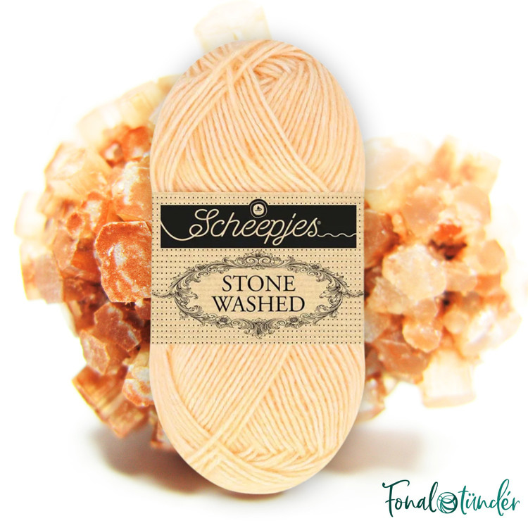 Scheepjes Stone Washed 841 Aragonite - barackszín pamut keverék fonal Scheepjes Stone Washed 841 Aragonite - barackszín pamut keverék fonal
