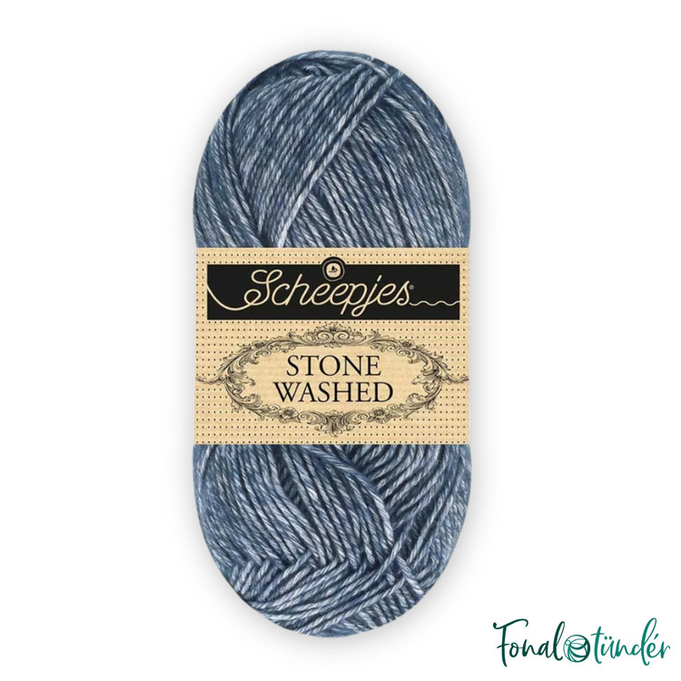 Scheepjes Stone Washed 847 Sodalite - sötétkék pamut keverék fonal