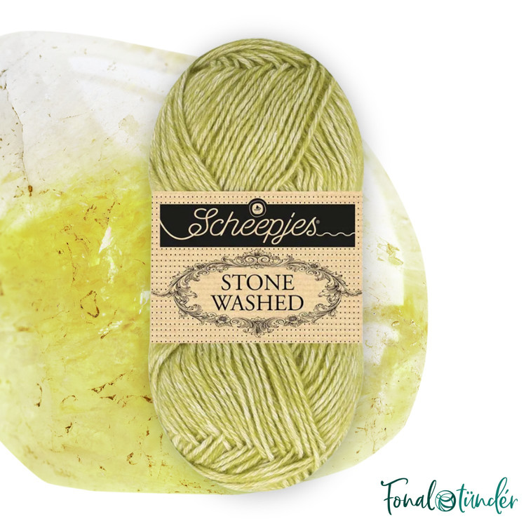 Scheepjes Stone Washed 850 Prehnite - világoszöld pamut keverék fonal Scheepjes Stone Washed 850 Prehnite - világoszöld pamut keverék fonal
