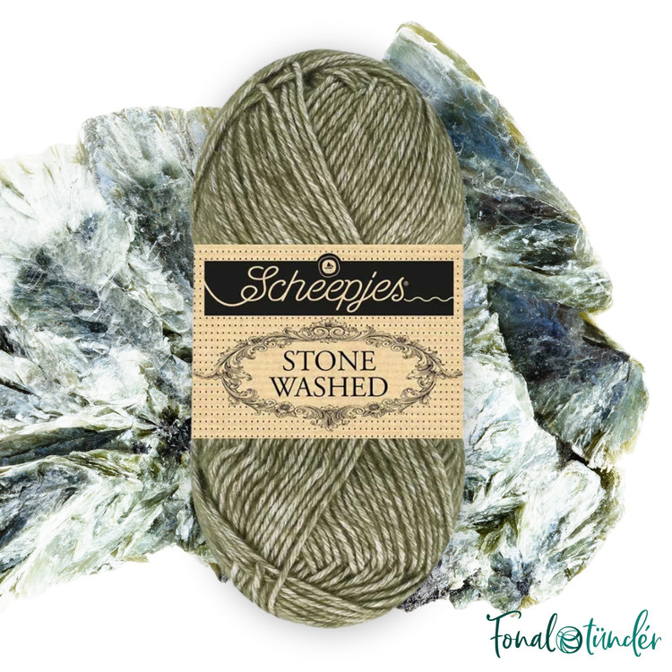 Scheepjes Stone Washed 851 Chlorite Green - sötétzöld pamut keverék fonal Scheepjes Stone Washed 851 Chlorite Green - sötétzöld pamut keverék fonal