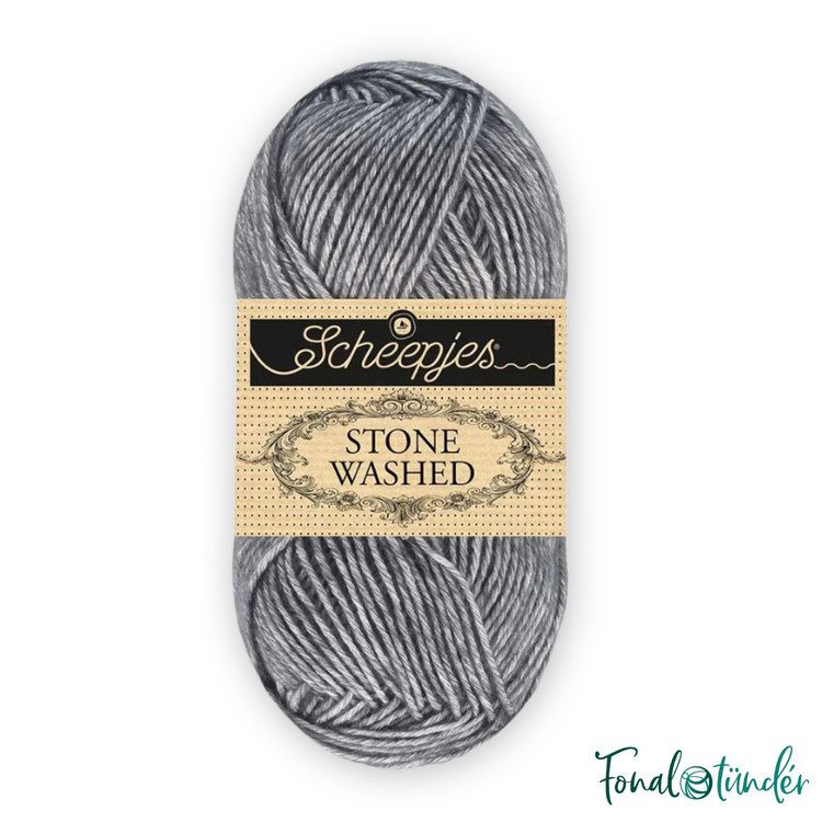 Scheepjes Stone Washed 852 Graphite - szürke pamut keverék fonal