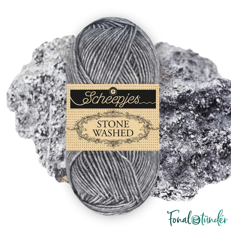 Scheepjes Stone Washed 852 Graphite - szürke pamut keverék fonal Scheepjes Stone Washed 852 Graphite - szürke pamut keverék fonal