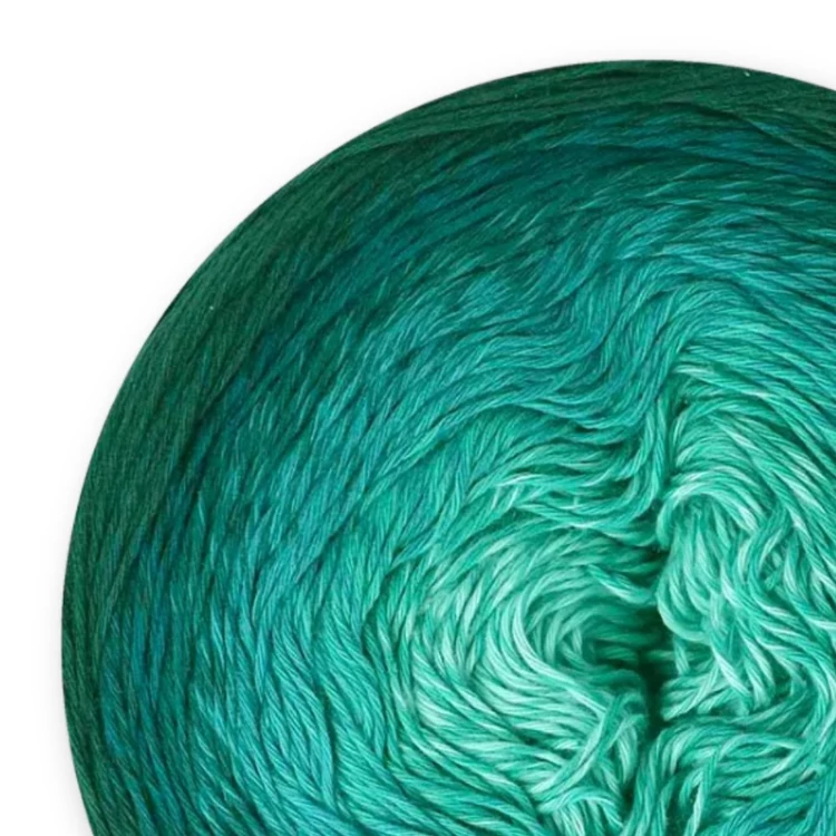 Scheepjes Cotton Whirl 737 Teal Tempest - színátmenetes fonal - yarn cake