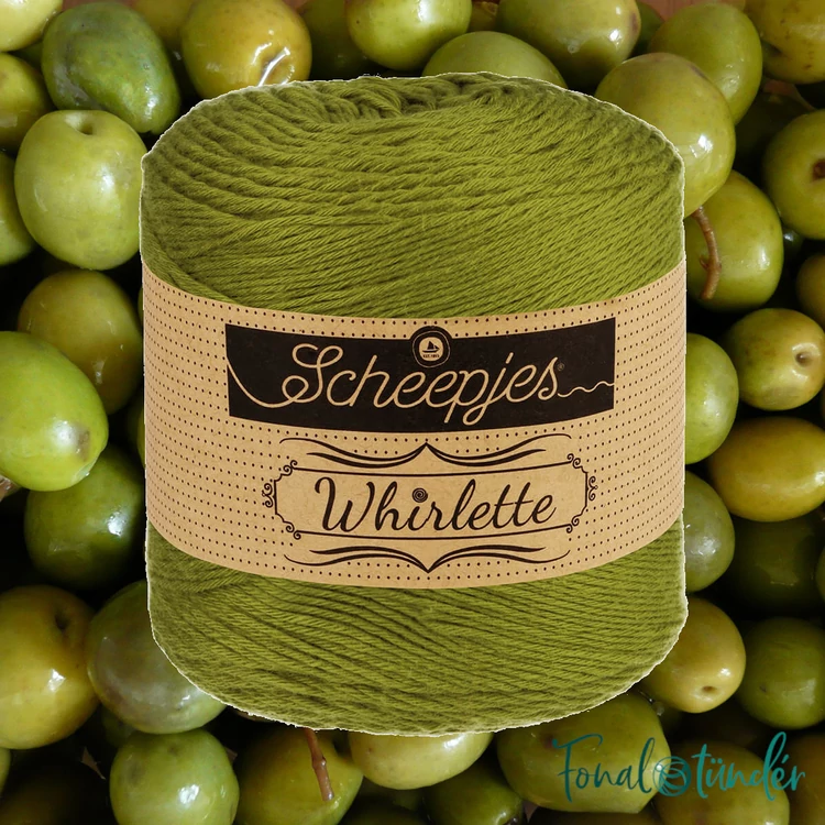 Scheepjes Whirlette 882 Tangy Olive - green - zöld -keverék fonal - yarn cake