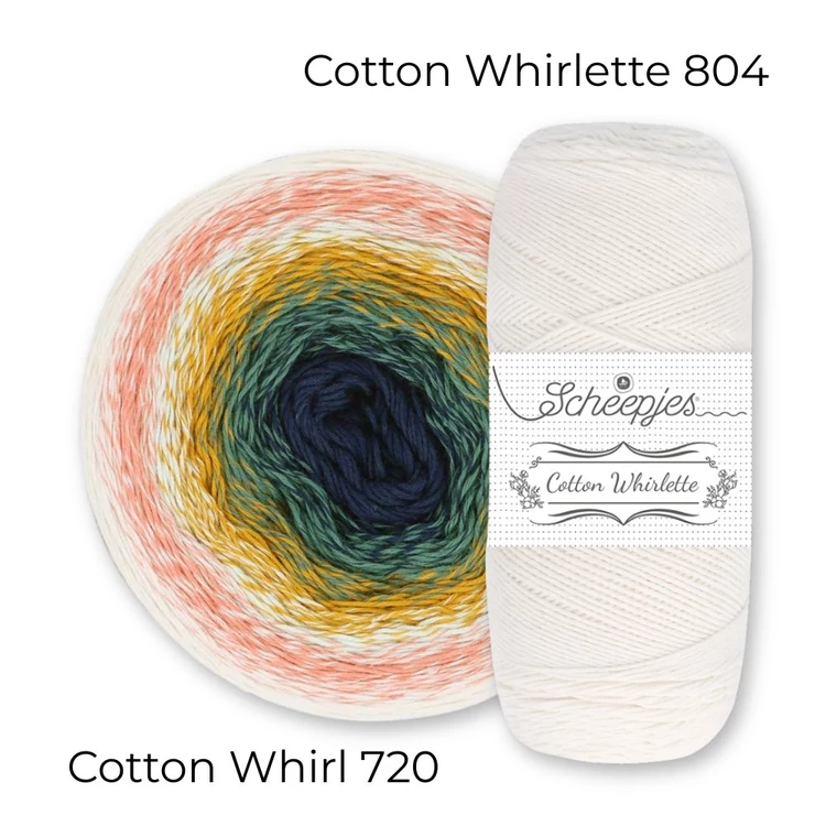Scheepjes Cotton Whirlette 804 Cream törtfehér pamut fonal - cotton yarn