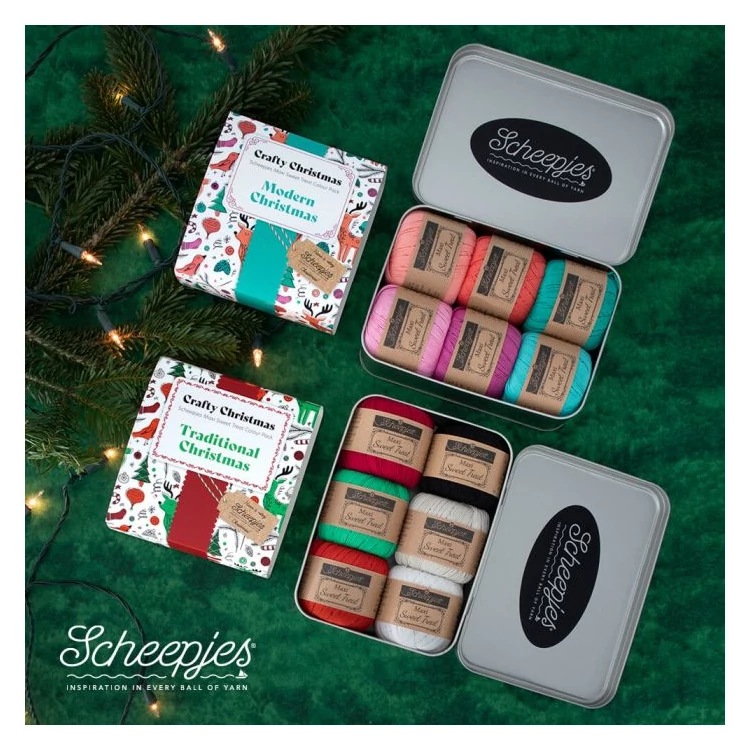 Scheepjes Crafty Christmas Colour Pack - Kézműves Karácsony - fonalcsomag fémdobozban - kép3