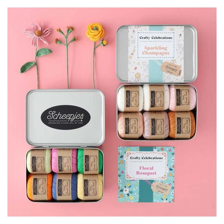 Scheepjes Crafty Celebration Colour Pack - Kézműves Tavasz - fonalcsomag fémdobozban - pezsgős - kep3
