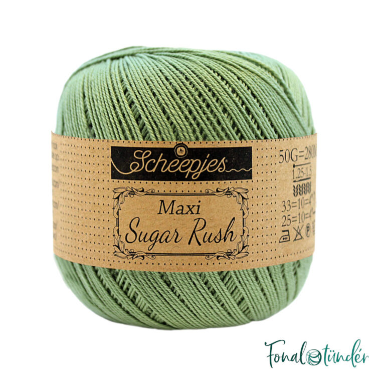 Scheepjes Maxi Sugar Rush 212 Sage Green - pamut fonal  - cotton yarn - 50gramm